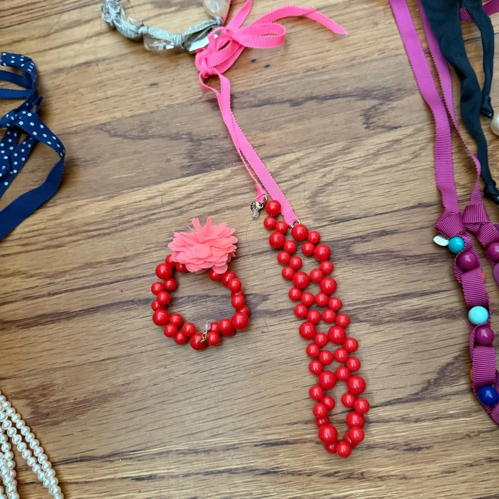 J Crew Crewcuts girls ribbon bead necklaces lot